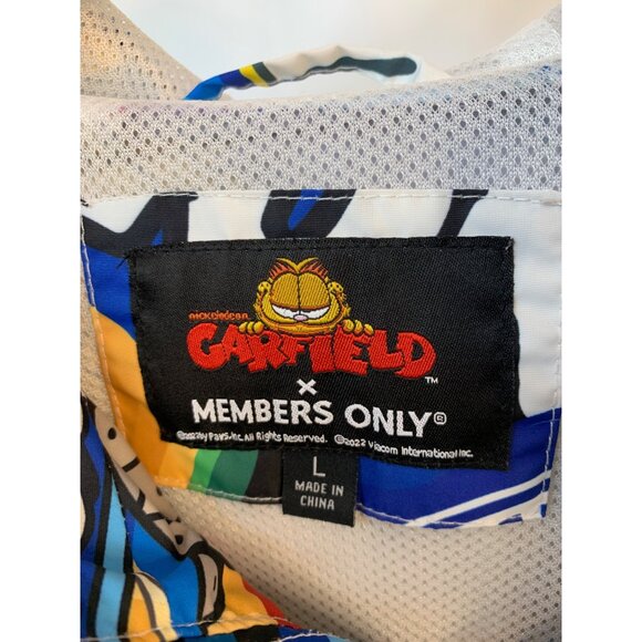 Garfield X Members Only Jacket Mesh Lining & Zip Closure Large Unisex 9042 - Picture 5 of 11